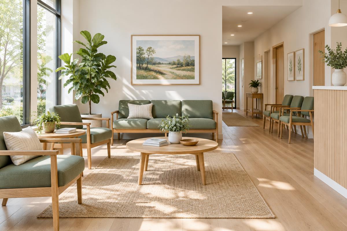 The calm Joseph J. Walters, M.D. Primary Care waiting room